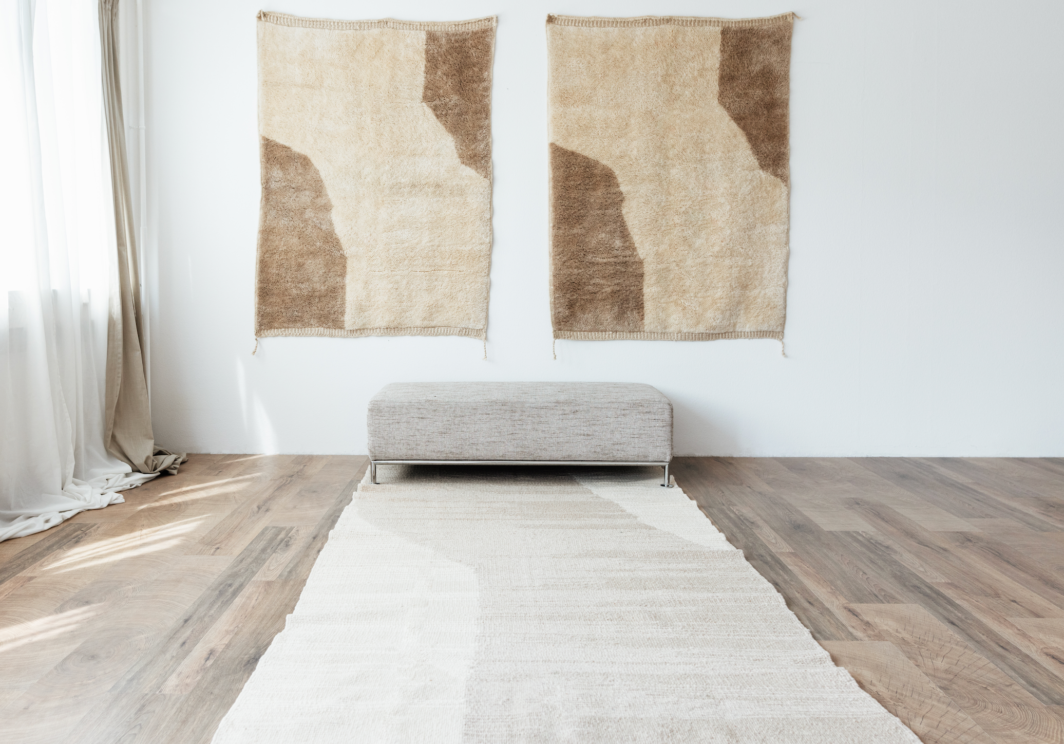 Moroccan Rug Hand Made - 100% Wool Carpet - BUJA